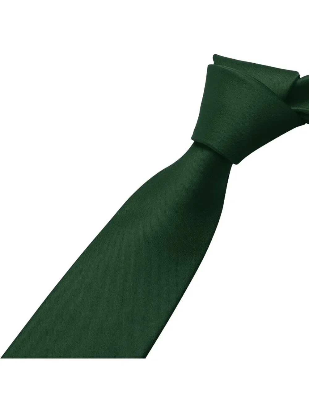 Men's Olive Solid Microfiber Plain Formal Silk Necktie For Business Dress Tie